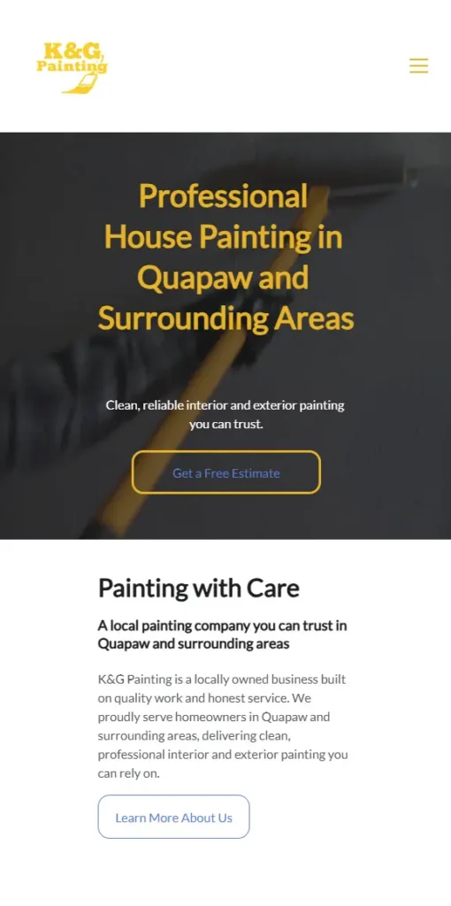 K&G Painting web mobile